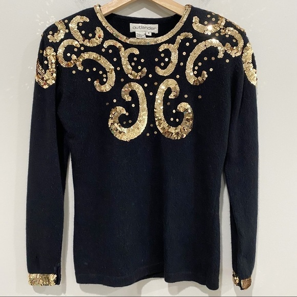 Vintage Silk Angora Blend Sequin Sweater - Picture 1 of 10